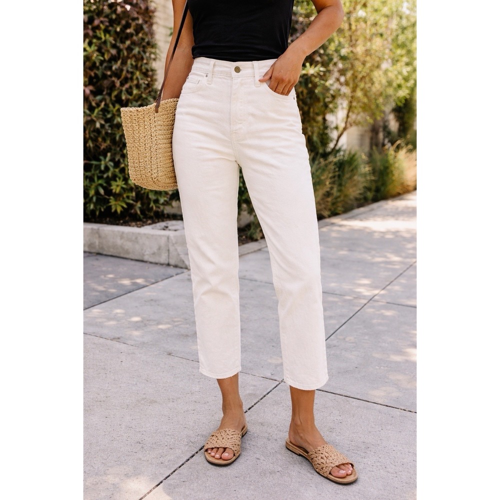 Madewell Perfect Vintage Jean White High Rise Straight Crop Womens 29